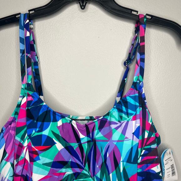 Swim Solutions Bust support Tankini Swim Top Size 16 Hi-Low Multicolor Beachwear - Picture 7 of 10